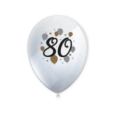 KORREKT WEB Milestone, Happy Birthday 80 léggömb, lufi 6 db-os party kellék