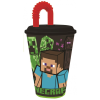 KORREKT WEB Minecraft Steve's Journey Szívószálas pohár, műanyag 430 ml