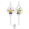 KORREKT WEB Minions The Rise of Gru, Minyonok papír szívószál, 4 db-os szett FSC