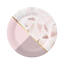 KORREKT WEB Rose Chic, Rózsaszín papírtányér 6 db-os 18 cm party kellék