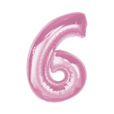 KORREKT WEB Rózsaszín 6-os Light Pink szám fólia lufi 92 cm party kellék