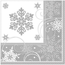 KORREKT WEB Snowflakes, Hópehely szalvéta 16 db-os 33*33 cm asztalterítő és szalvéta