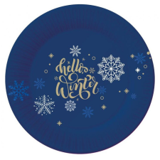 KORREKT WEB Snowflakes, Karácsony papírtányér 6 db-os 18 cm party kellék