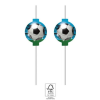 KORREKT WEB Soccer Fans, Focis papír szívószál, 4 db-os szett FSC