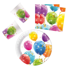 KORREKT WEB Sparkling Balloons, Lufis party szett 36 db-os 23 cm-es tányérral party kellék