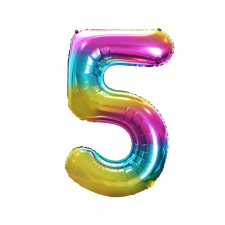KORREKT WEB Szivárvány Rainbow 5-ös szám fólia lufi 85 cm party kellék