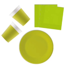 KORREKT WEB Unicolour Light Green, Zöld party szett 36 db-os 23 cm-es tányérral party kellék