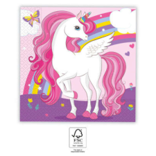 KORREKT WEB Unicorn Rainbow Colors, Unikornis szalvéta 20 db-os 33x33 cm FSC asztalterítő és szalvéta