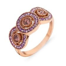 KORREKT WEB Victoria Rose gold színű rózsaszín köves gyűrű gyűrű