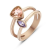 KORREKT WEB Victoria Rose gold színű színes köves gyűrű