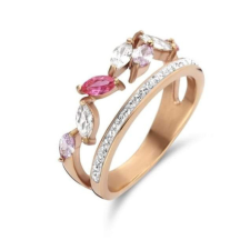 KORREKT WEB Victoria Rose gold színű színes köves gyűrű gyűrű