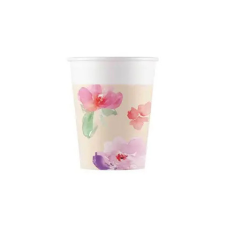 KORREKT WEB Watercolor Flowers, Virág papír pohár 8 db-os 200 ml party kellék