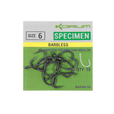 Korum Xpert specimen barbless hooks - size 10 horog