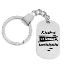 Köszönet a barátságodért kulcstartó, választható több formában és színben kulcstartó