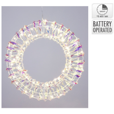  Koszorú LED-es koszorú elemes (elem nélkül) irizáló D30cm dekorációs kellék