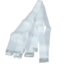  Koszorú szalag fehér sima 5x120 10db/csom (db ár) dekorációs kellék