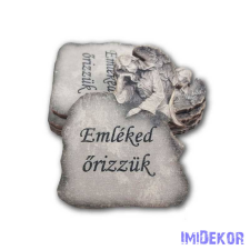  Kőtáblán könyöklő angyal 8x6cm - Emléked őrizzük dekorációs kellék