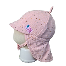  Kötős nyári sapka, színespötty, rózsaszín babasapka, sál