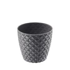 Kötött Mintás Kaspó 0,75L 11,5x10,5cm Szín: Szürke kerti tárolás