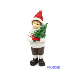  Kötött ruhás karácsonyi gyerek figura 19,5cm - Fenyőfás dekorációs kellék
