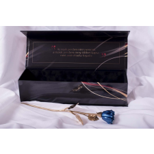  Kovácsoltvas örök rózsa díszdobozban METAL KÉK / ARANY ajándéktárgy