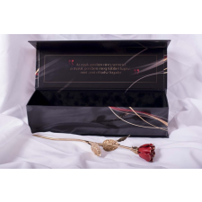  Kovácsoltvas örök rózsa díszdobozban VÖRÖS ANTIK ARANY / ARANY ajándéktárgy