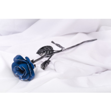  Kovácsoltvas rózsa - KÉK/EZÜST ANTIK ajándéktárgy