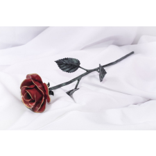  Kovácsoltvas rózsa - VÖRÖS ARANY/ZÖLD ANTIK ajándéktárgy