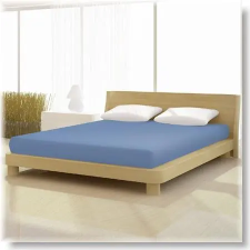  Közép kék 90x200 cm-től 100x200cm-ig basic pamut jersey gumis lepedő lakástextília