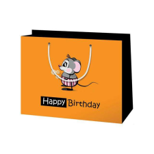 Közepes méretű "Happy Birthday" egeres ajándéktáska 18x23x10cm ajándéktasak