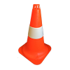 Közlekedési bója ruganyos anyagból 45 cm magas, fényvisszaverő csíkkal
