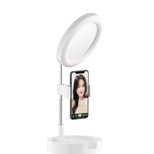  Kozmetikai tükör LED körfénnyel, telefon tartóval / fehér smink kiegészítő