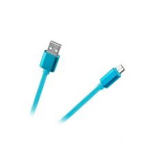 KPO3874N Micro USB kábel, szövet borítással, fém csatlakozóval,kék, 1,5m kábel és adapter