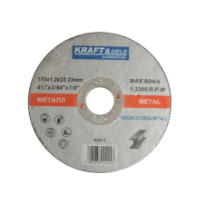 KRAFT&DELE Fémtárcsa, Kraft&amp;Dele, KD971, 115x1,2x22,23 mm, P keménység csiszolókorong és vágókorong