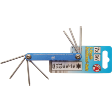 Kraftmann 7 részes Torx összecsukható kulcs készlet, T6 - T20 (BGS 7848) csavarhúzó