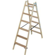 KRAUSE Stabilo lépcső-/létrafokos két oldalon járható fa létra 2x6 (818331) létra és állvány
