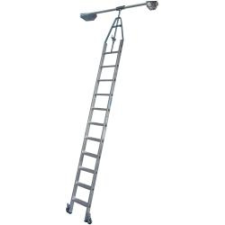 KRAUSE Stabilo lépcsőfokos elfordítható polclétra cső vezetősínnel, 1x11 (819468) létra és állvány