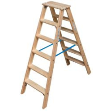 KRAUSE Stabilo lépcsőfokos két oldalon járható fa létra 2x6 (818430) létra és állvány