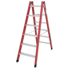 KRAUSE Stabilo műanyag lépcsőfokos két oldalon járható létra, 2x6 (815422) létra és állvány