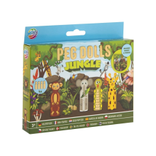  Kreatív barkácskészlet, Fa figurák, Peg Dolls, Jungle barkácsolás
