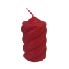 Kreativpartner Bársony henger díszgyertya - piros csavart - 1db