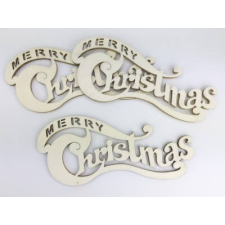 Kreativpartner Fa felirat - Merry Christmas natúr dekorációs kellék