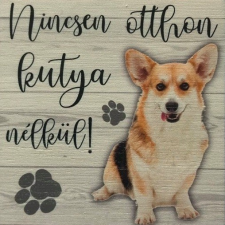 Kreativpartner Fa tábla - Corgi dekorációs kellék