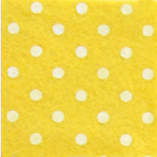 Kreativpartner Pöttyös puha filc anyag sárga - fehér 40x30cm filc