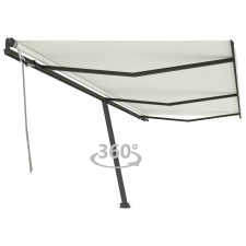 Krémszínű kézzel kihúzható póznás napellenző 600 x 350 cm kerti bútor