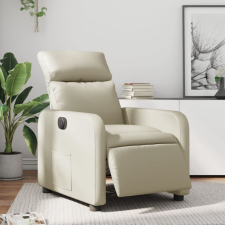  Krémszínű műbőr elektromos dönthető fotel bútor