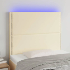  Krémszínű műbőr LED-es fejtámla 100x5x118/128 cm ágy és ágykellék