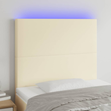 Krémszínű műbőr LED-es fejtámla 90x5x118/128 cm ágy és ágykellék