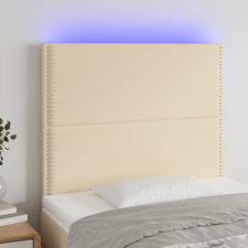  Krémszínű szövet LED-es fejtámla 80x5x118/128 cm ágy és ágykellék