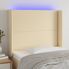  Krémszínű szövet LED-es fejtámla 83x16x118/128 cm ágy és ágykellék